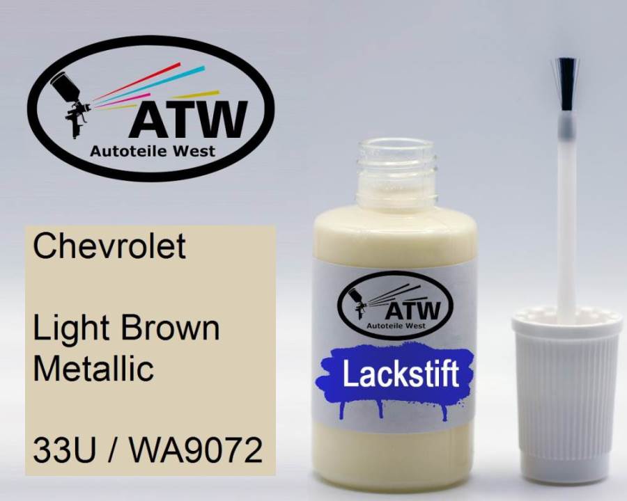 Chevrolet, Light Brown Metallic, 33U / WA9072: 20ml Lackstift, von ATW Autoteile West.